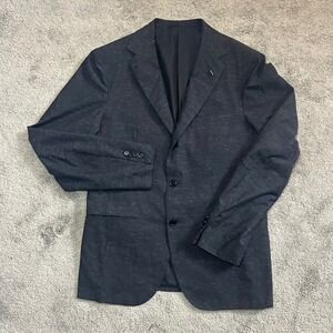Sartorio x Kiton Napoli Sport Coat Men 48 Dark Grey Flecked 3-Button Notch Lapel